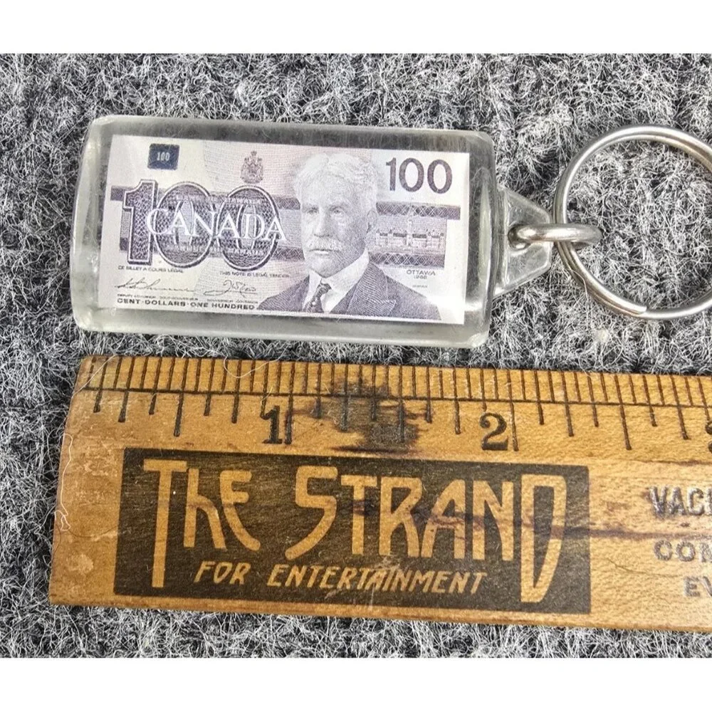 Keychain Canada Vintage $100 Bill Acrylic